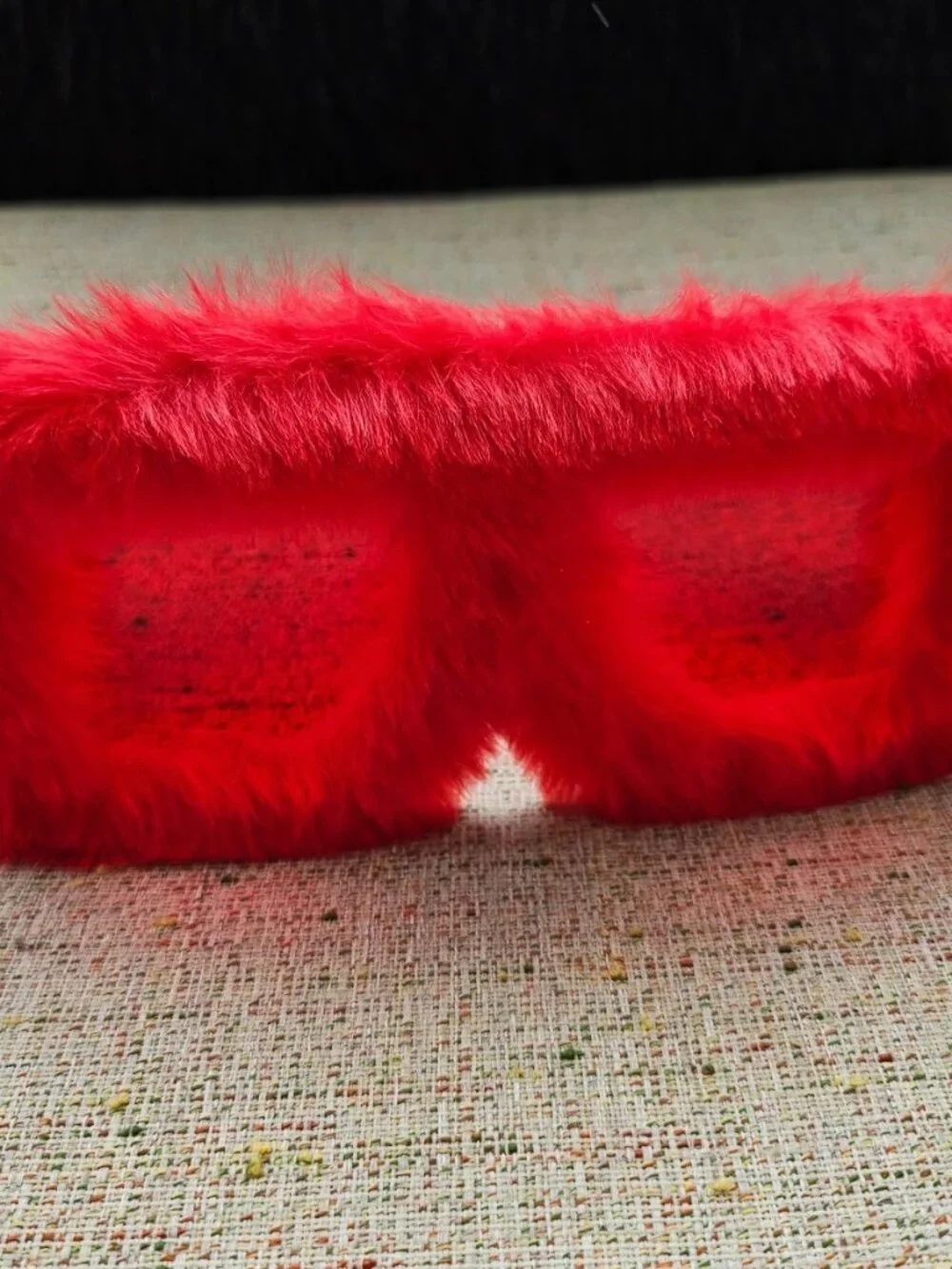Women Sunglasses Red Big Face Square Plush Eyewear Stylish Unique Sunglasses